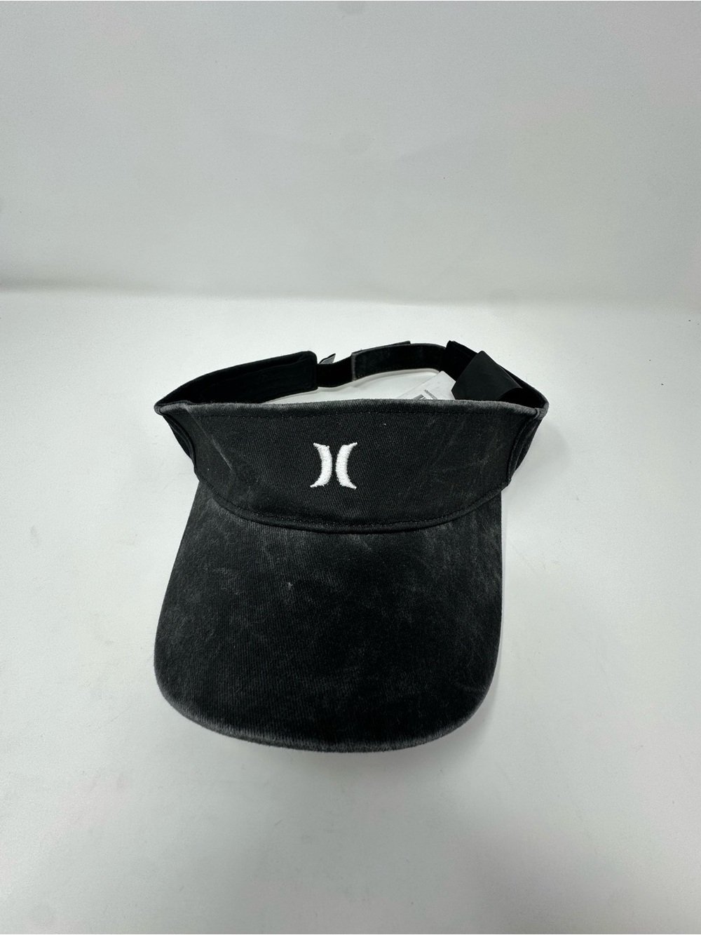 Hurley Black Visor Hat with White Logo Embroidery
